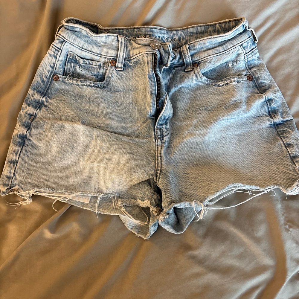 American Eagle Outfitters Women's Faded Blue Jean Shorts